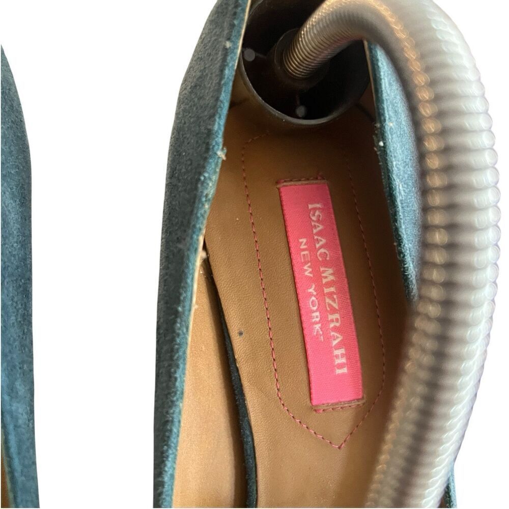 ISAAC Mizhari Women's Teal Suede Leather Stiletto Pump Size 7.5 - Picture 5 of 6